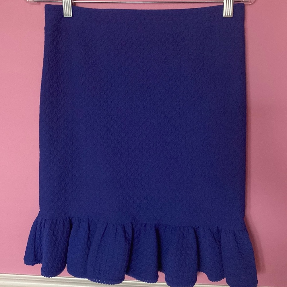 Cobalt Blue Skirt + Size small + stretchy and flare skirt